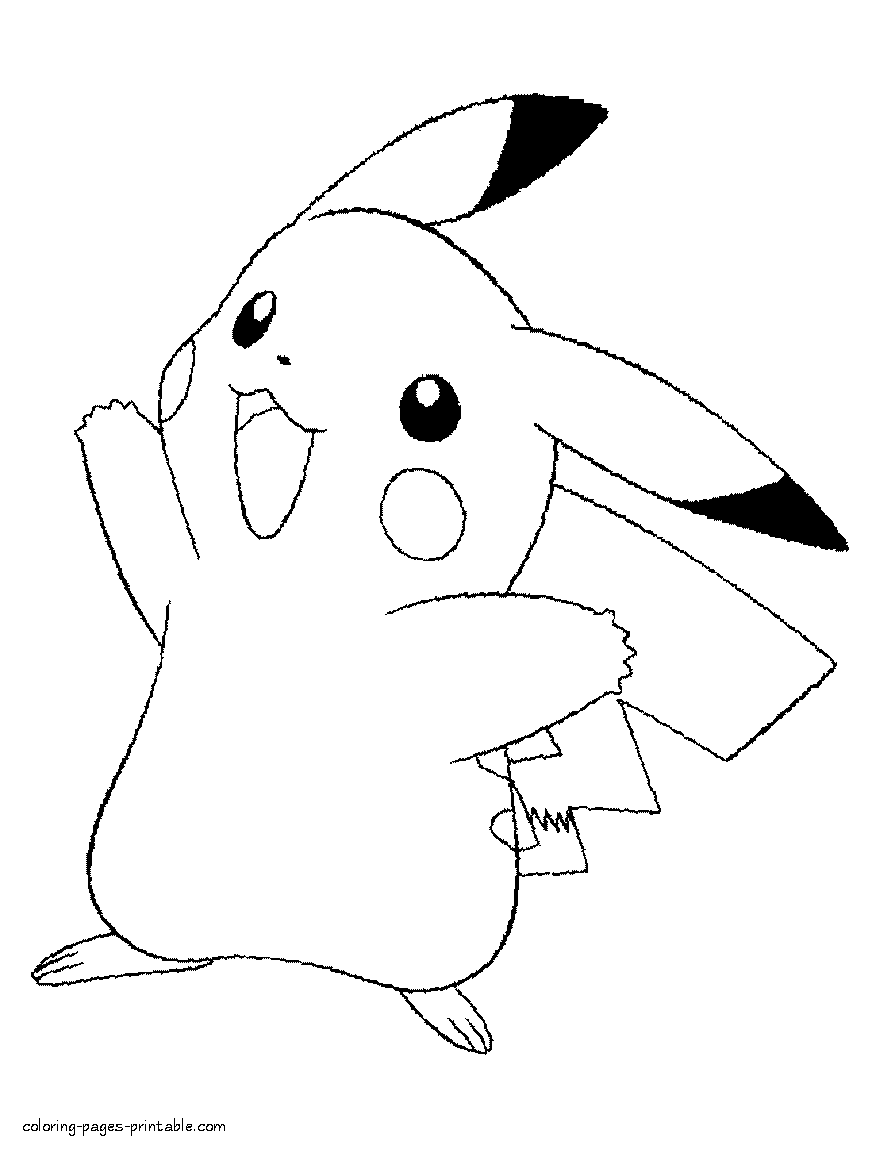 Print Pokemon coloring pages. Pikachu sheets